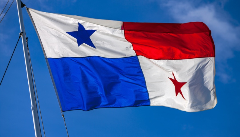 National flag of Panama on the flagpole